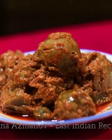 A plate with brinjal pickle