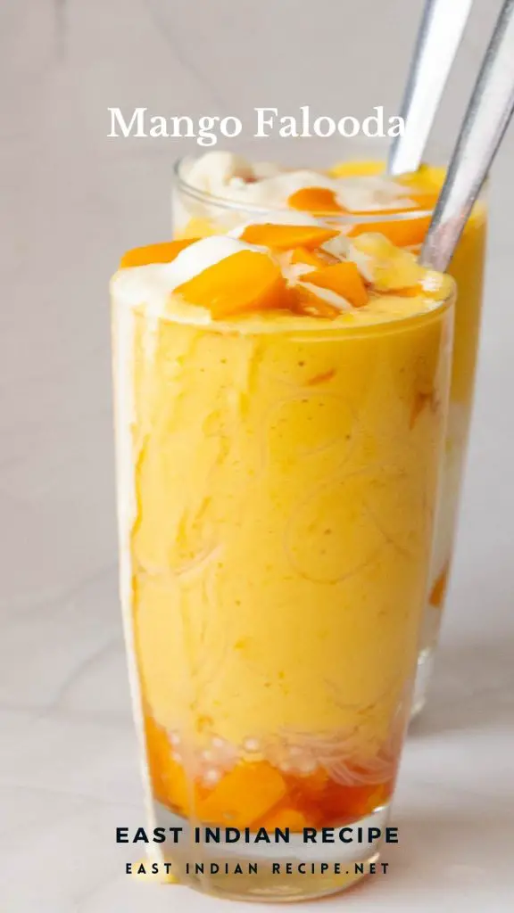 Pinterest image for falooda with mango.