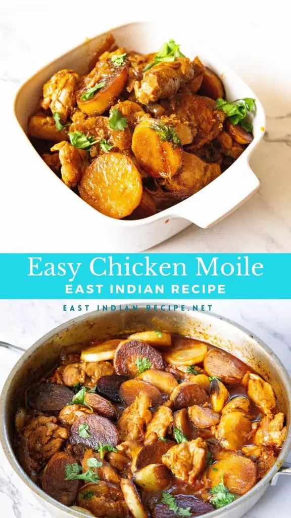 Pinterest image for East Indian Moile with Chicken.