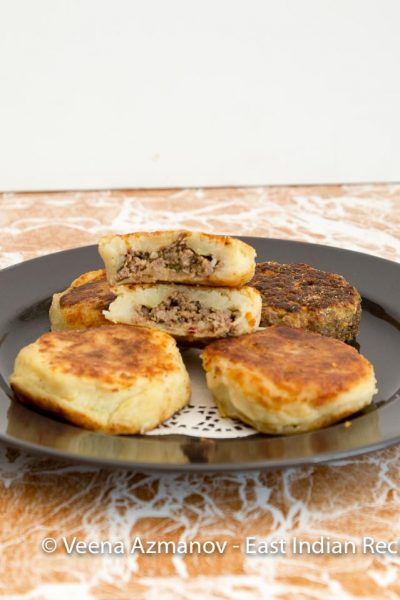 East Indian Potato Chops on a plate ready to serve.