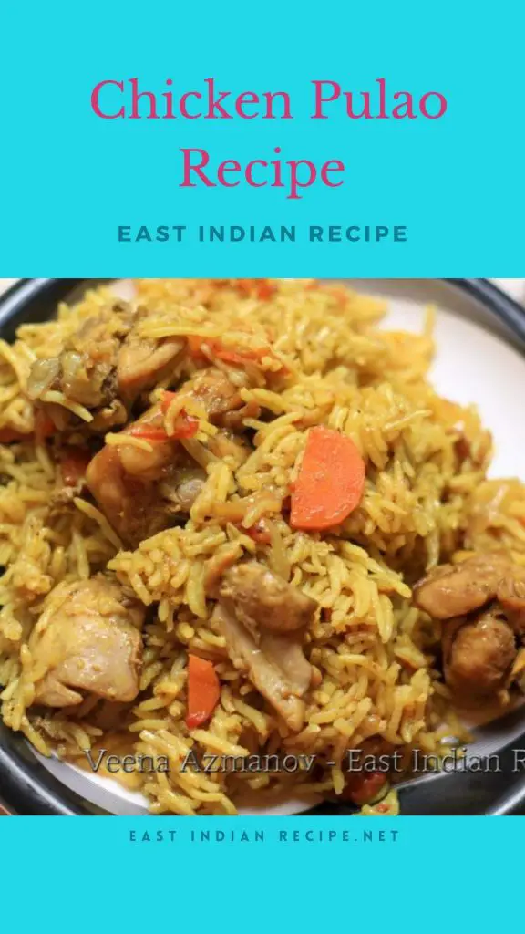 Pinterest image for pulao with chicken.