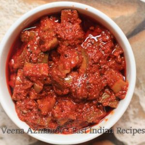 Mango pickle in a bowl.