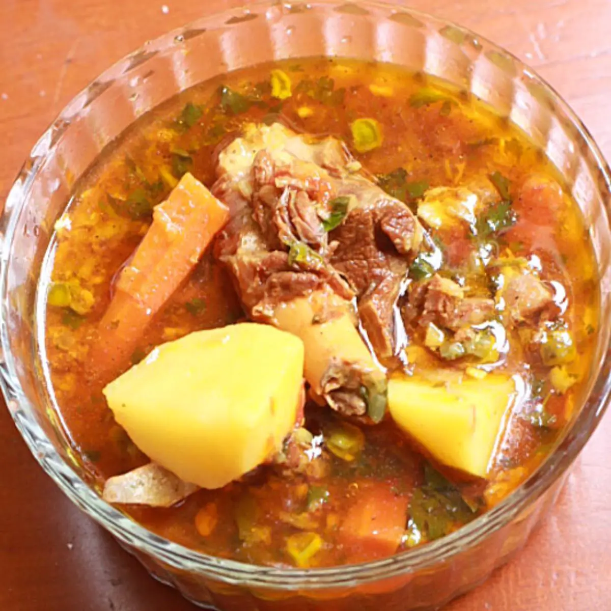A bowl with mutton stew.