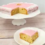 A sliced cake with semolina.