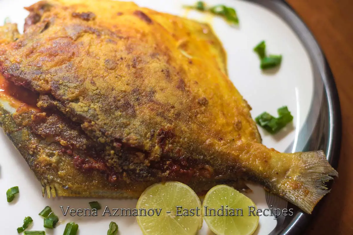 green masala stuffed pomfret