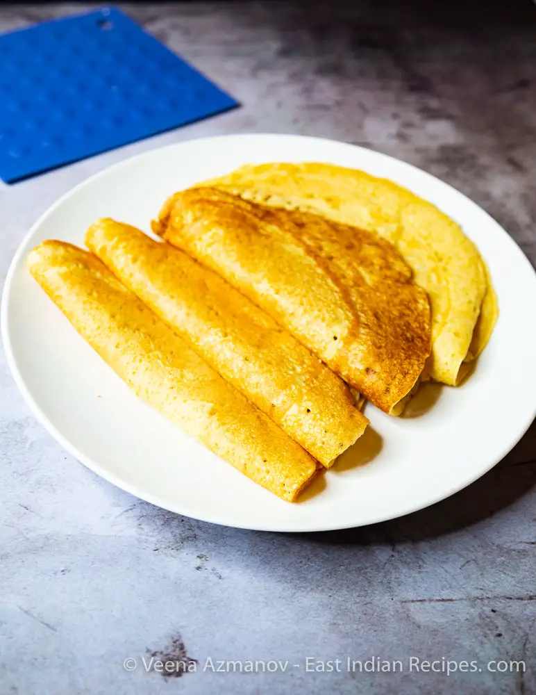 Homemade Rice Flour Crepes or Pancakes called Chitiaps