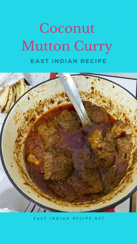 Pinterest image for mutton coconut curry