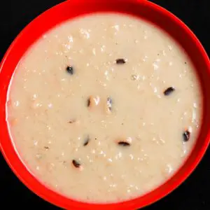 A bowl with atola - east Indian rice pudding.