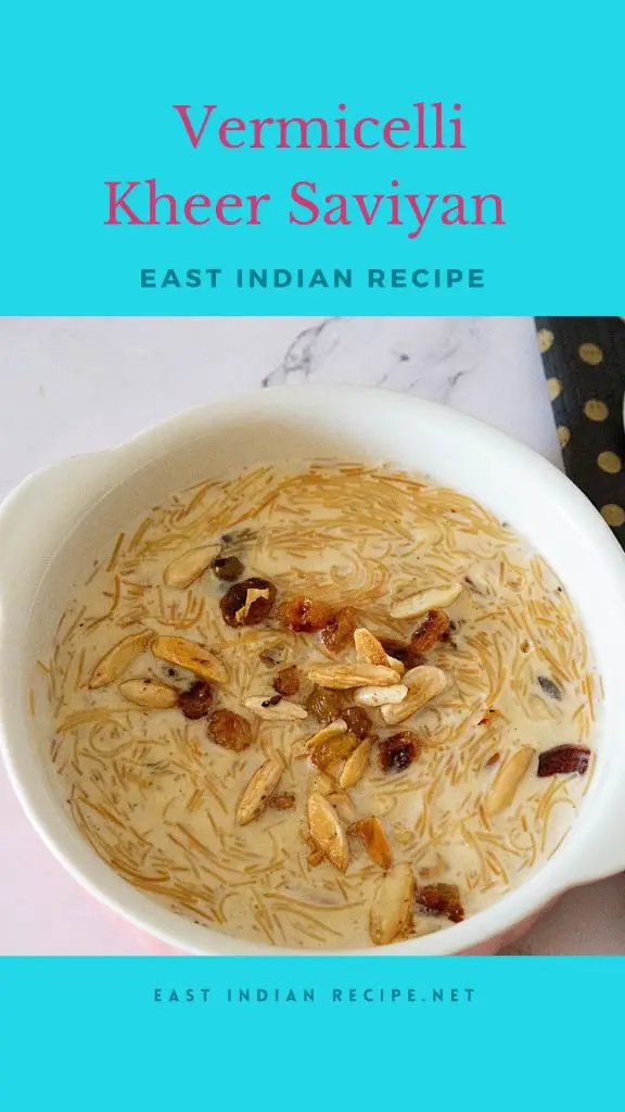 Pinterest image for vermicelli pudding.