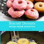 Pinterest image for doughnuts with biscuits.