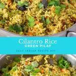 Pinterest image for Green Rice with Cilantro.