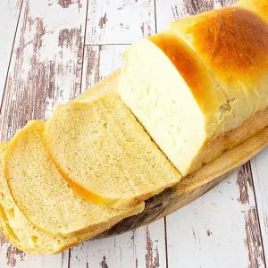 A sliced white loaf bread.