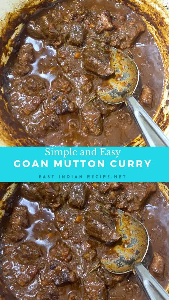 Pinterest image for Goan mutton curry.