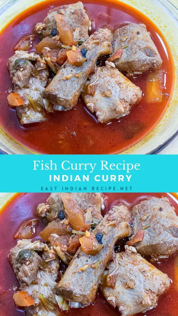 Pinterest image for fish curry.