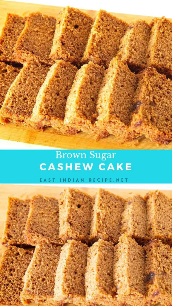 Pinterest image for cashew Cake.