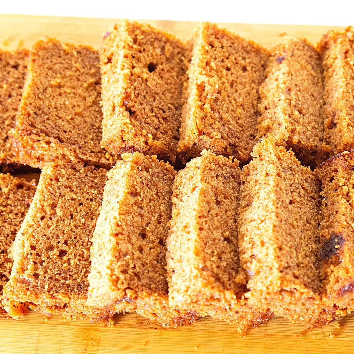 slices of brown cashew cake.