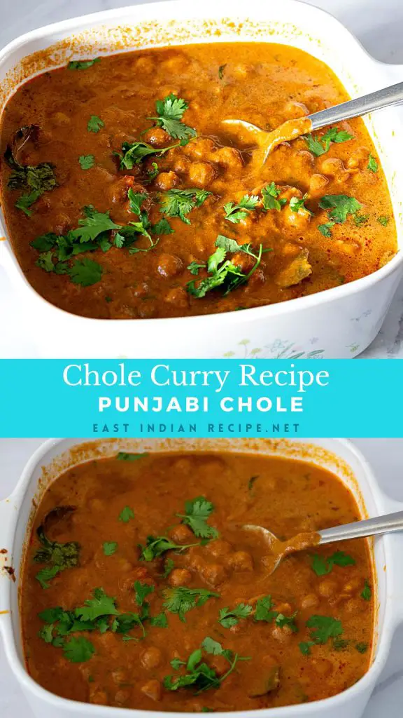 Pinterest image for chole Punjabi masala.