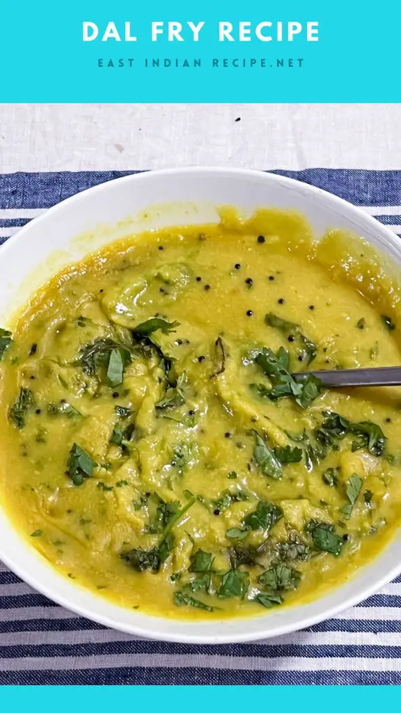 Pinterest image for yellow dal fry.