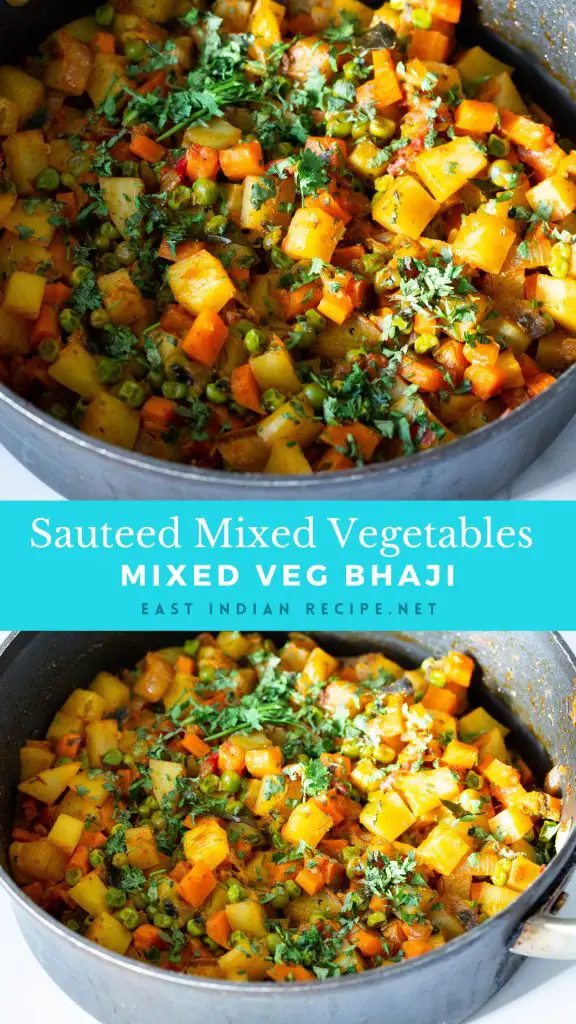 Pinterest image for mixed vegetable curry.