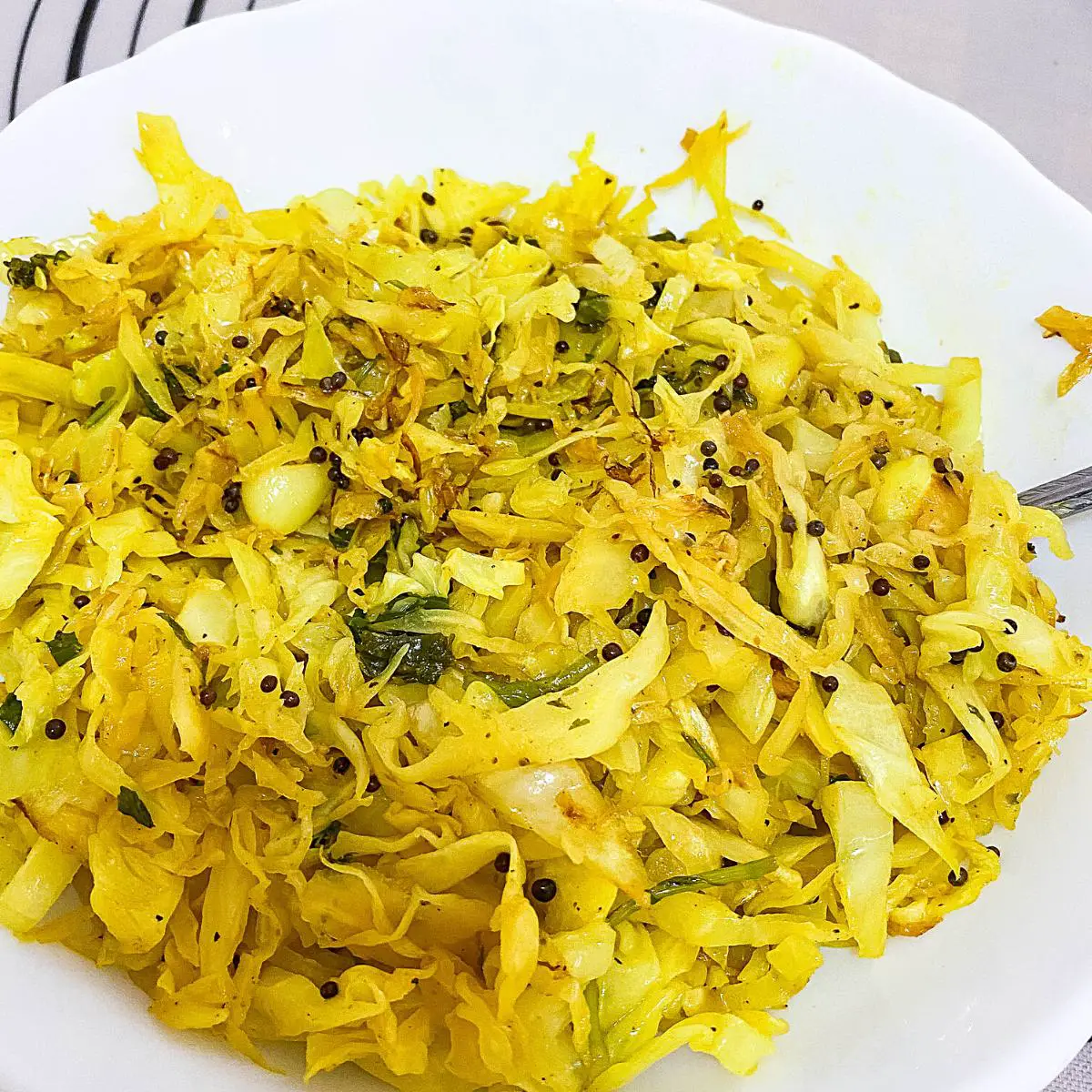 Sauteed cabbage in a bowl.