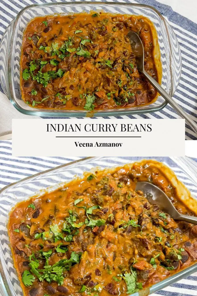 Pinterest image for curry with beans.
