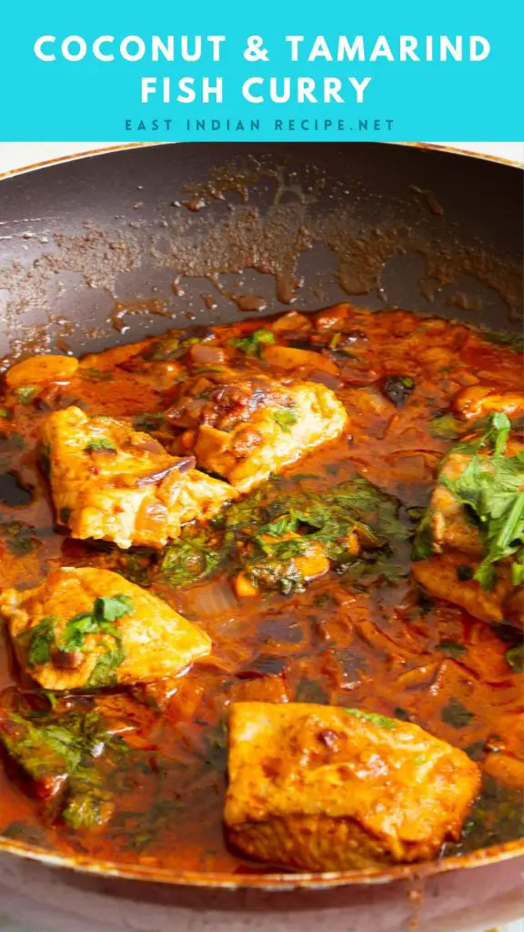 Pinterest image for fish curry.