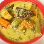 A bowl with mixed veg curry.