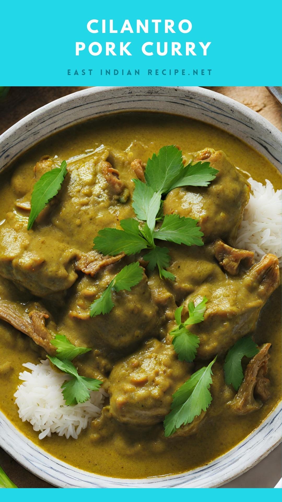 Pinterest image for Green Pork Curry.